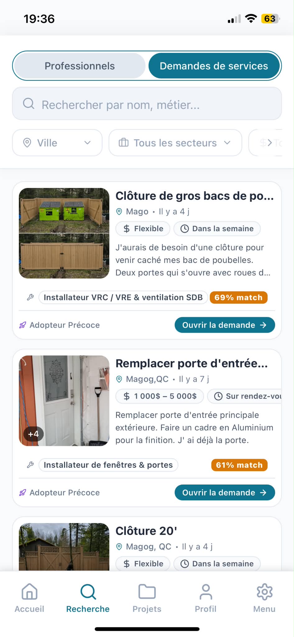 Recherche directe